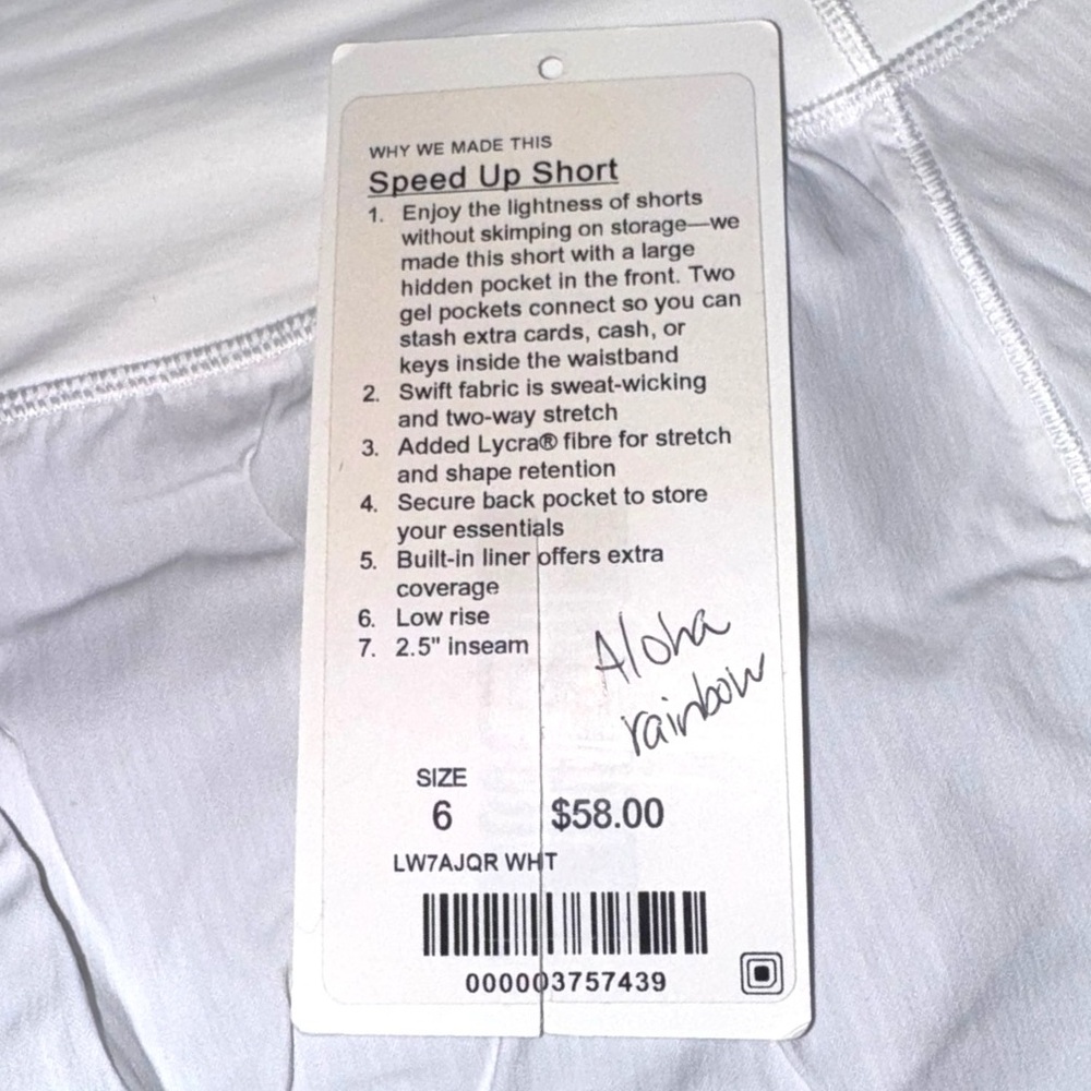 ** NWT ** RARE!!! LULULEMON Hawaiian Aloha Speed Up 2.5" Shorts Size 6 - Picture 6 of 13